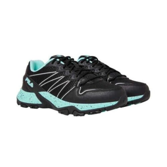 Fila Women's Quadrix Trail Running Sneaker Shoes Black/Mint Green Size 7 - Picture 1 of 4
